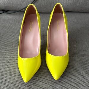 WOMEN SPOINTED TOE STILETTO HIGH HEELS YELLOW SIZE 6